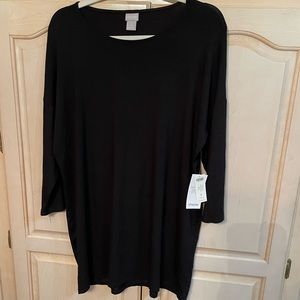 NWT Chicos black tunic top. Size 2, versatile for any occasion dress it up or no